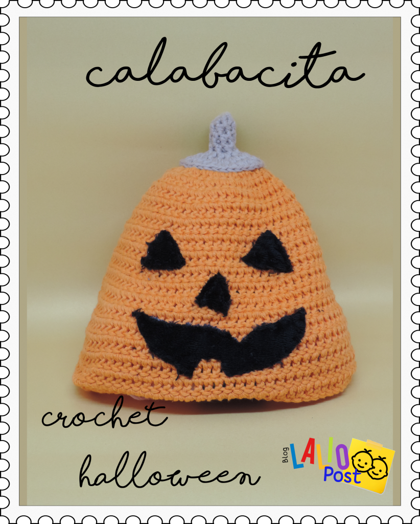 Gorro tejido a crochet con forma de calabaza