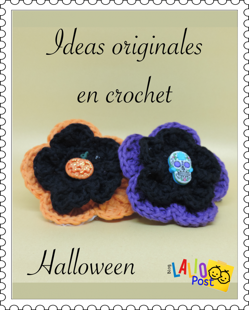 Flores de halloween tejidas a crochet